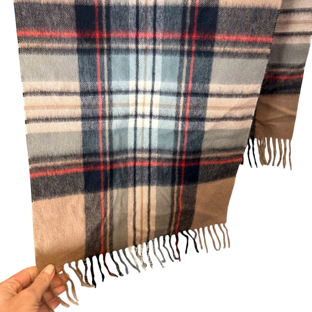 Begg of Ayer Wool and Angora Check Scarf - Picture 2 of 4